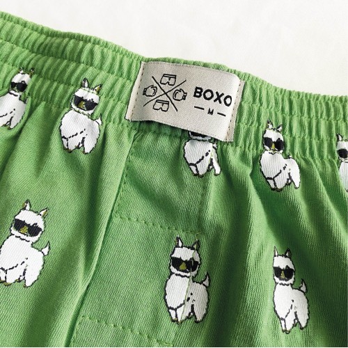 Light Green Boss Llama Animal Boxer