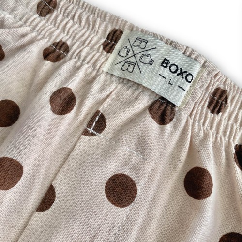 White Brown Polka Dot Classic Boxer 